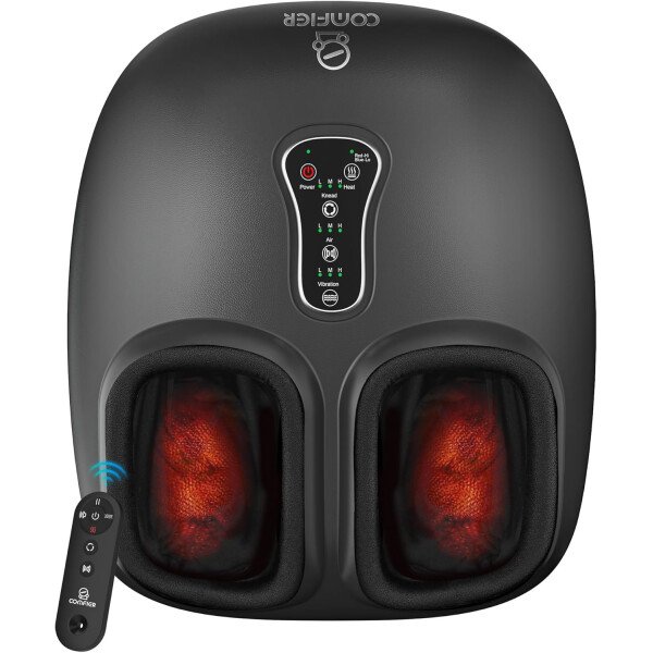 COMFIER Shiatsu - Masajeador de pies con calor, vibración, máquina de masaje de pies de compresión rodante para fascitis plantar, dolor neuropatía, regalos para ella, se adapta a tamaños de hasta 13 - Imagen 12