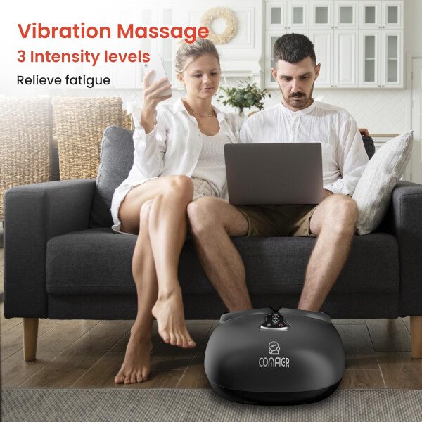 COMFIER Shiatsu - Masajeador de pies con calor, vibración, máquina de masaje de pies de compresión rodante para fascitis plantar, dolor neuropatía, regalos para ella, se adapta a tamaños de hasta 13 - Imagen 15
