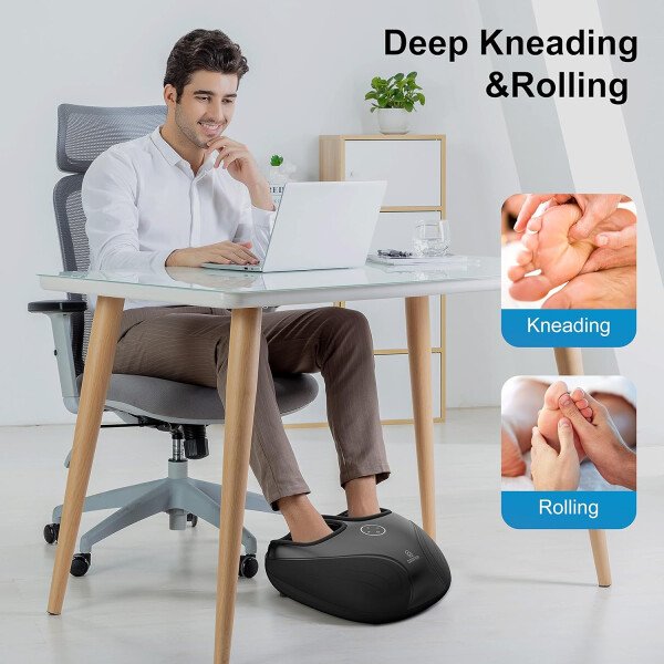 COMFIER Shiatsu - Masajeador de pies con calor, vibración, máquina de masaje de pies de compresión rodante para fascitis plantar, dolor neuropatía, regalos para ella, se adapta a tamaños de hasta 13 - Imagen 22