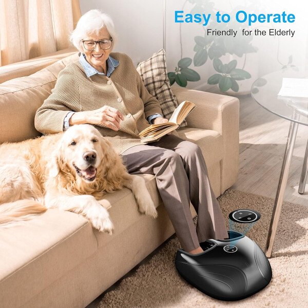 COMFIER Shiatsu - Masajeador de pies con calor, vibración, máquina de masaje de pies de compresión rodante para fascitis plantar, dolor neuropatía, regalos para ella, se adapta a tamaños de hasta 13 - Imagen 25