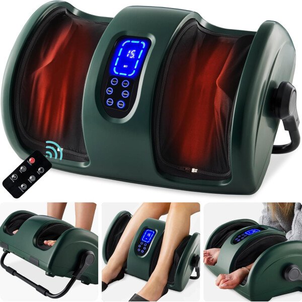 Best Choice Products - Máquina masajeadora de pies Shiatsu, masajeador de piernas de reflexología terapéutica con circulación sanguínea, dolor nervioso, amasamiento profundo, rodillos de alta intensidad, color burdeos - Imagen 8