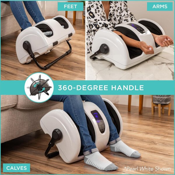 Best Choice Products - Máquina masajeadora de pies Shiatsu, masajeador de piernas de reflexología terapéutica con circulación sanguínea, dolor nervioso, amasamiento profundo, rodillos de alta intensidad, color burdeos - Imagen 9