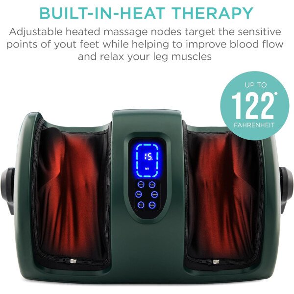 Best Choice Products - Máquina masajeadora de pies Shiatsu, masajeador de piernas de reflexología terapéutica con circulación sanguínea, dolor nervioso, amasamiento profundo, rodillos de alta intensidad, color burdeos - Imagen 10
