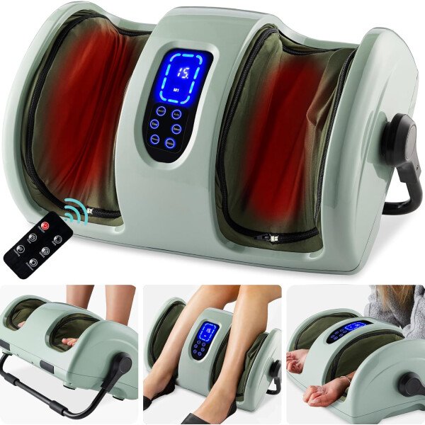 Best Choice Products - Máquina masajeadora de pies Shiatsu, masajeador de piernas de reflexología terapéutica con circulación sanguínea, dolor nervioso, amasamiento profundo, rodillos de alta intensidad, color burdeos - Imagen 15