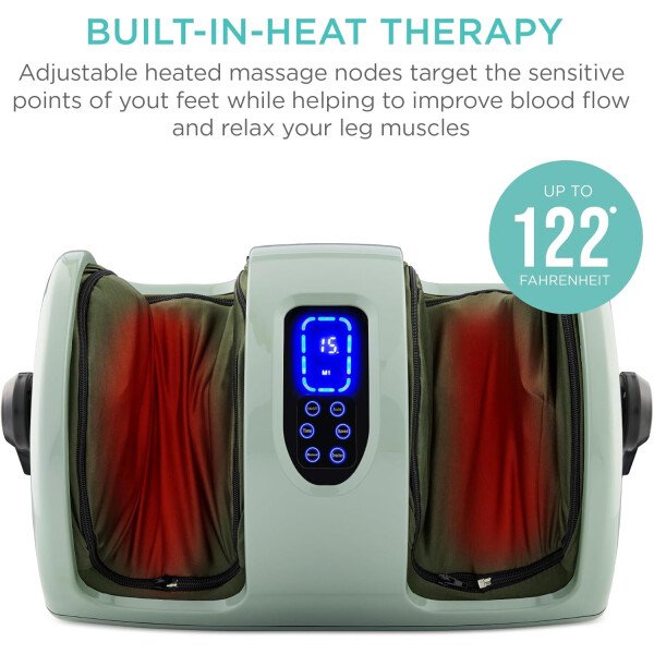 Best Choice Products - Máquina masajeadora de pies Shiatsu, masajeador de piernas de reflexología terapéutica con circulación sanguínea, dolor nervioso, amasamiento profundo, rodillos de alta intensidad, color burdeos - Imagen 16