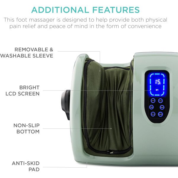Best Choice Products - Máquina masajeadora de pies Shiatsu, masajeador de piernas de reflexología terapéutica con circulación sanguínea, dolor nervioso, amasamiento profundo, rodillos de alta intensidad, color burdeos - Imagen 18