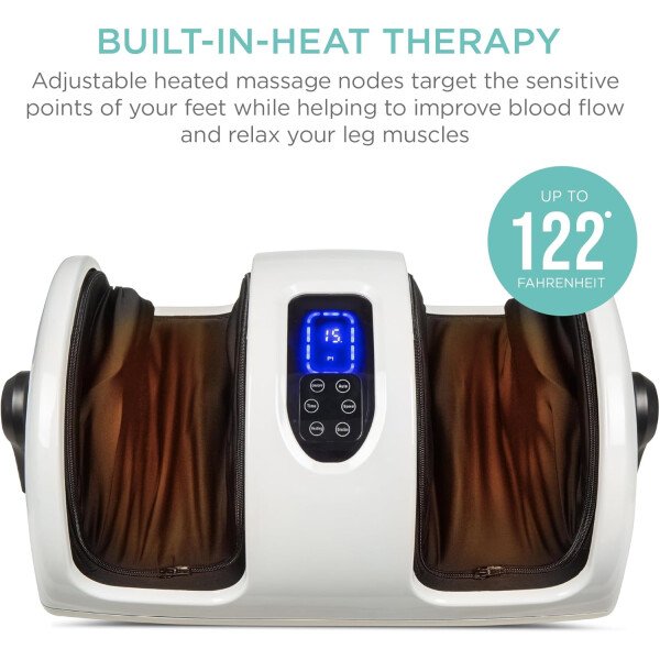 Best Choice Products - Máquina masajeadora de pies Shiatsu, masajeador de piernas de reflexología terapéutica con circulación sanguínea, dolor nervioso, amasamiento profundo, rodillos de alta intensidad, color burdeos - Imagen 22
