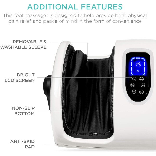 Best Choice Products - Máquina masajeadora de pies Shiatsu, masajeador de piernas de reflexología terapéutica con circulación sanguínea, dolor nervioso, amasamiento profundo, rodillos de alta intensidad, color burdeos - Imagen 25