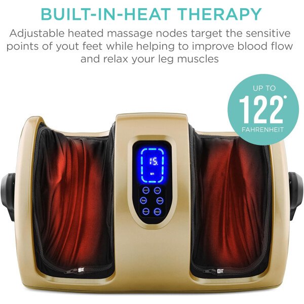 Best Choice Products - Máquina masajeadora de pies Shiatsu, masajeador de piernas de reflexología terapéutica con circulación sanguínea, dolor nervioso, amasamiento profundo, rodillos de alta intensidad, color burdeos - Imagen 28