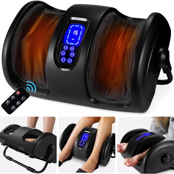 Best Choice Products - Máquina masajeadora de pies Shiatsu, masajeador de piernas de reflexología terapéutica con circulación sanguínea, dolor nervioso, amasamiento profundo, rodillos de alta intensidad, color burdeos - Imagen 32