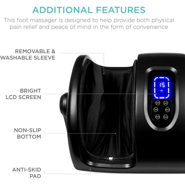 Best Choice Products - Máquina masajeadora de pies Shiatsu, masajeador de piernas de reflexología terapéutica con circulación sanguínea, dolor nervioso, amasamiento profundo, rodillos de alta intensidad, color burdeos - Imagen 37