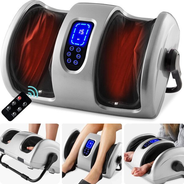 Best Choice Products - Máquina masajeadora de pies Shiatsu, masajeador de piernas de reflexología terapéutica con circulación sanguínea, dolor nervioso, amasamiento profundo, rodillos de alta intensidad, color burdeos - Imagen 39