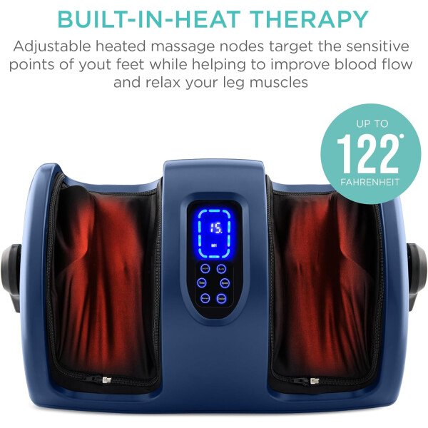 Best Choice Products - Máquina masajeadora de pies Shiatsu, masajeador de piernas de reflexología terapéutica con circulación sanguínea, dolor nervioso, amasamiento profundo, rodillos de alta intensidad, color burdeos - Imagen 45