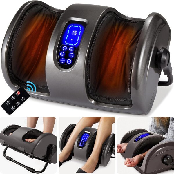 Best Choice Products - Máquina masajeadora de pies Shiatsu, masajeador de piernas de reflexología terapéutica con circulación sanguínea, dolor nervioso, amasamiento profundo, rodillos de alta intensidad, color burdeos - Imagen 49
