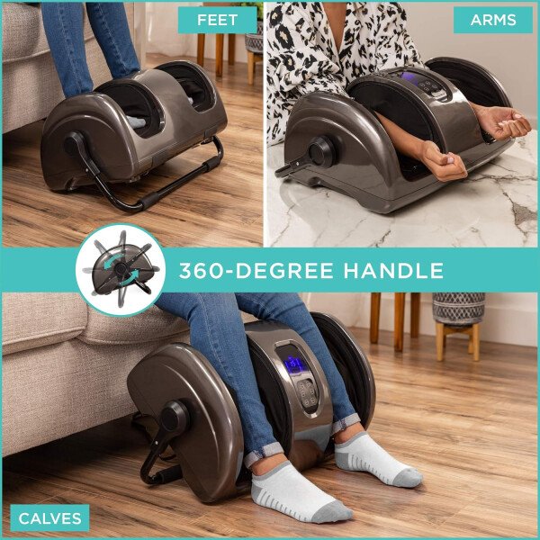 Best Choice Products - Máquina masajeadora de pies Shiatsu, masajeador de piernas de reflexología terapéutica con circulación sanguínea, dolor nervioso, amasamiento profundo, rodillos de alta intensidad, color burdeos - Imagen 50