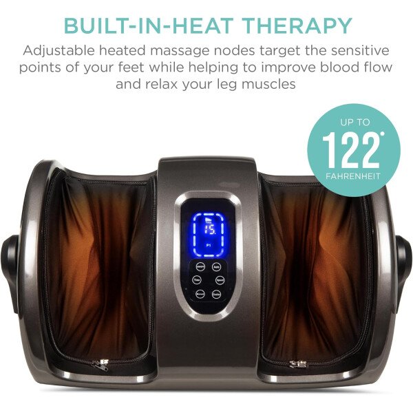 Best Choice Products - Máquina masajeadora de pies Shiatsu, masajeador de piernas de reflexología terapéutica con circulación sanguínea, dolor nervioso, amasamiento profundo, rodillos de alta intensidad, color burdeos - Imagen 51