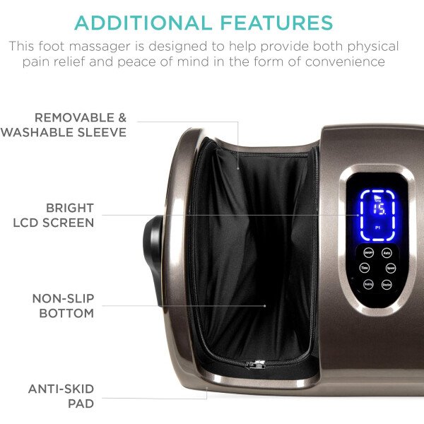Best Choice Products - Máquina masajeadora de pies Shiatsu, masajeador de piernas de reflexología terapéutica con circulación sanguínea, dolor nervioso, amasamiento profundo, rodillos de alta intensidad, color burdeos - Imagen 54