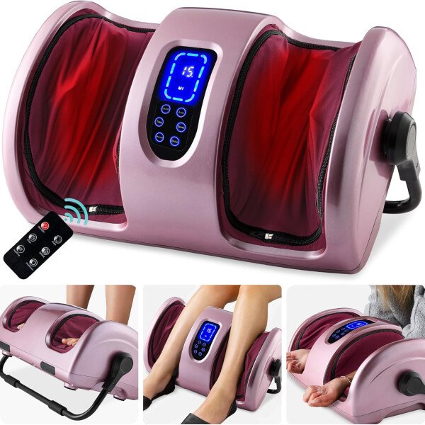Best Choice Products - Máquina masajeadora de pies Shiatsu, masajeador de piernas de reflexología terapéutica con circulación sanguínea, dolor nervioso, amasamiento profundo, rodillos de alta intensidad, color burdeos - Imagen 56