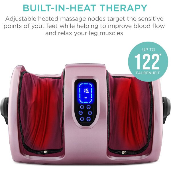 Best Choice Products - Máquina masajeadora de pies Shiatsu, masajeador de piernas de reflexología terapéutica con circulación sanguínea, dolor nervioso, amasamiento profundo, rodillos de alta intensidad, color burdeos - Imagen 57