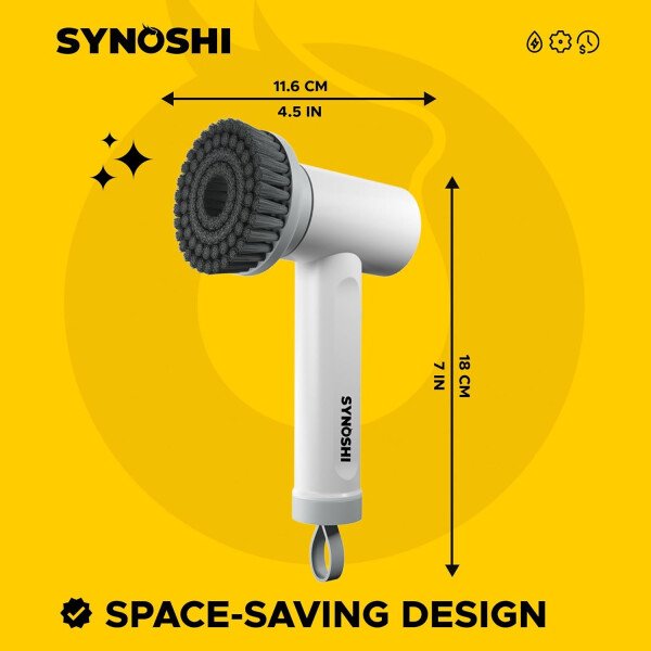 SYNOSHI Limpiador eléctrico giratorio, cepillo de limpieza eléctrica con 3 cabezales, limpiador de ducha impermeable inalámbrico con doble velocidad, perfecto para limpiar baño, azulejos, automóviles - Imagen 2