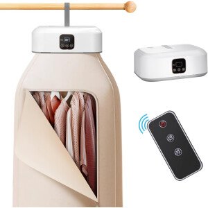 Secadora de ropa portátil, mini secadora de ropa con control remoto, pequeña secadora eléctrica plegable y compacta con bolsa seca para viajes, caravana, hogar, apartamento