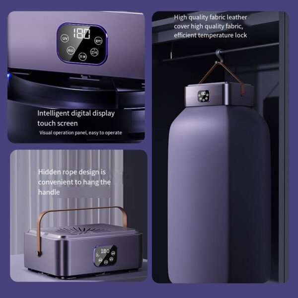 Secadora de ropa portátil, gran capacidad de 44.1 lbs, secado rápido de 650 W, pantalla táctil y control remoto, secadora silenciosa de ahorro de energía para el hogar y viajes (morado) - Imagen 4