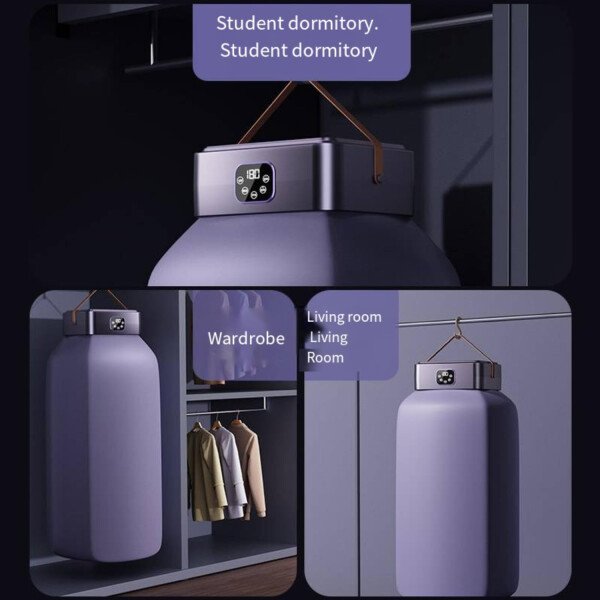 Secadora de ropa portátil, gran capacidad de 44.1 lbs, secado rápido de 650 W, pantalla táctil y control remoto, secadora silenciosa de ahorro de energía para el hogar y viajes (morado) - Imagen 5