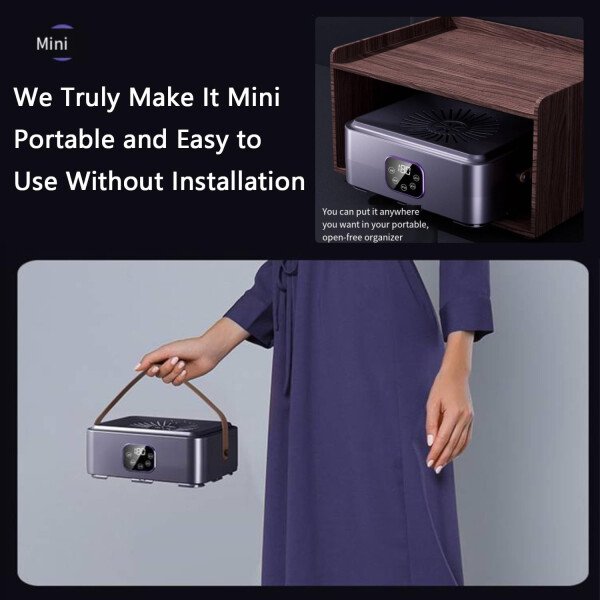 Secadora de ropa portátil, gran capacidad de 44.1 lbs, secado rápido de 650 W, pantalla táctil y control remoto, secadora silenciosa de ahorro de energía para el hogar y viajes (morado) - Imagen 6