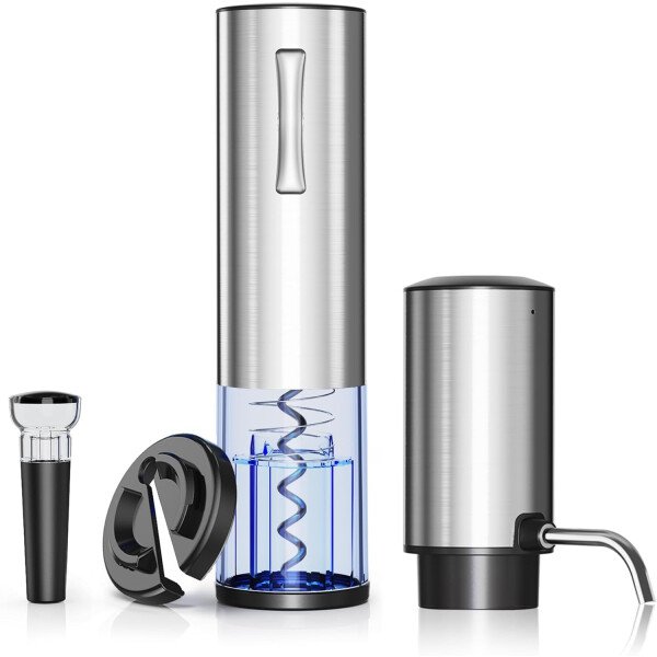 Juego de regalo de abridor de vino eléctrico recargable: abridor de vino, aireador, tapones de vacío y cortador de papel de aluminio, regalos para amantes del vino para mujeres, hombres, mamá - Imagen 7
