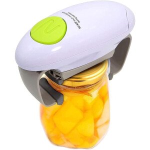Abridor automático de tarros para ancianos y artritis, abridor eléctrico de un botón para manos débiles, se adapta a la mayoría de los frascos, ayuda de cocina ideal y regalo