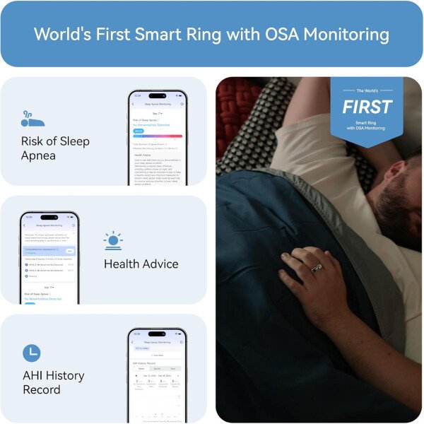 RingConn - Gen 2, anillo inteligente con monitoreo de apnea del sueño, sin suscripción, batería de 12 días, seguimiento de salud, compatible con Android y iOS (plateado, talla 10) - Imagen 3