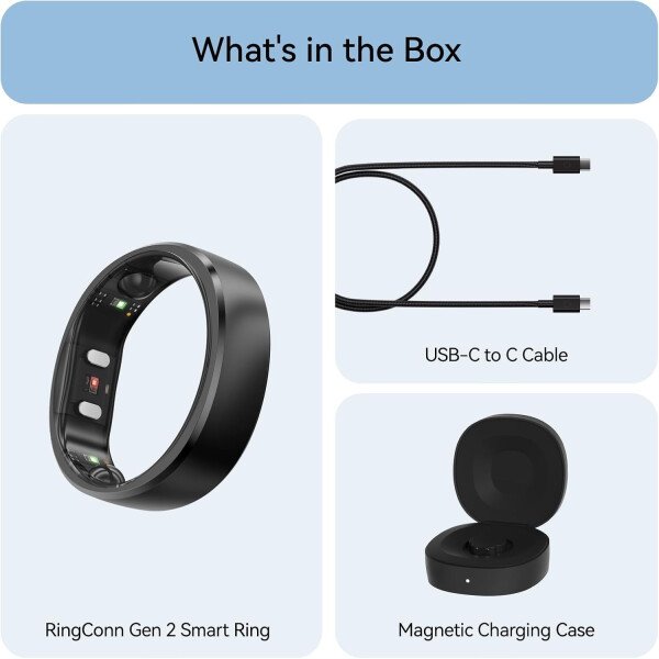 RingConn - Gen 2, anillo inteligente con monitoreo de apnea del sueño, sin suscripción, batería de 12 días, seguimiento de salud, compatible con Android y iOS (plateado, talla 10) - Imagen 16