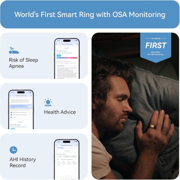 RingConn - Gen 2, anillo inteligente con monitoreo de apnea del sueño, sin suscripción, batería de 12 días, seguimiento de salud, compatible con Android y iOS (plateado, talla 10) - Imagen 19