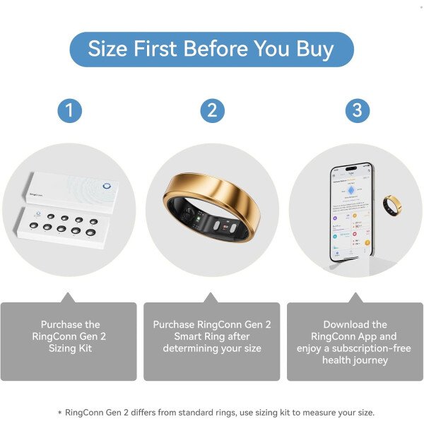 RingConn - Gen 2, anillo inteligente con monitoreo de apnea del sueño, sin suscripción, batería de 12 días, seguimiento de salud, compatible con Android y iOS (plateado, talla 10) - Imagen 24