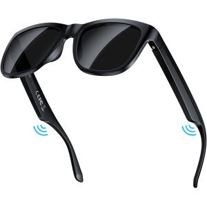 Lentes Bluetooth inteligentes, micrófono y altavoces integrados, lentes de sol inalámbricos inteligentes para hombres y mujeres, protección UV atlética/al aire libre y control de