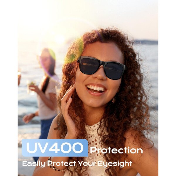 Lentes Bluetooth inteligentes, micrófono y altavoces integrados, lentes de sol inalámbricos inteligentes para hombres y mujeres, protección UV atlética/al aire libre y control de - Imagen 5
