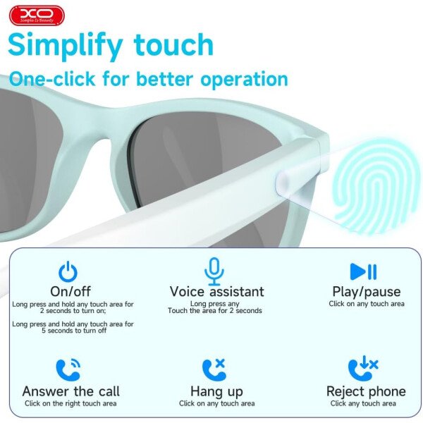 Lentes Bluetooth inteligentes, micrófono y altavoces integrados, lentes de sol inalámbricos inteligentes para hombres y mujeres, protección UV atlética/al aire libre y control de - Imagen 11