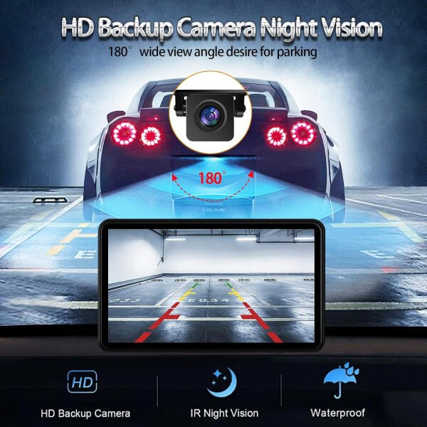 Carplay - Pantalla táctil portátil inalámbrica para coche, estéreo, Bluetooth, control de voz de 7 pulgadas para Apple Car Play y Android Auto Car Audio HD pantalla con cámara de respaldo de 1080p - Imagen 4