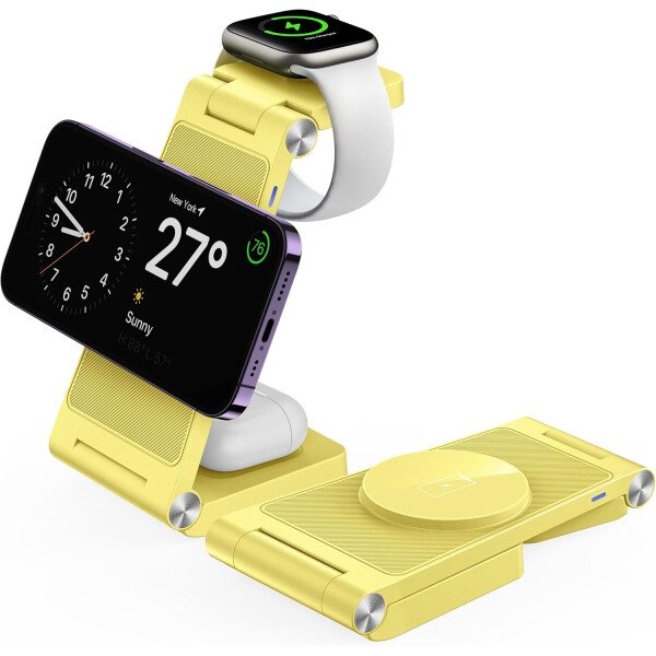 Soporte de cargador inalámbrico magnético, estación de carga inalámbrica plegable 3 en 1 con adaptador de 20 W, cargador de viaje para múltiples dispositivos para iPhone 17 16 15 14 13 12 Pro/Max/Plus - Imagen 13