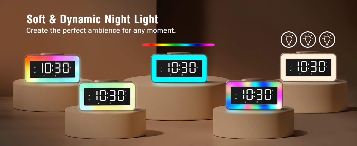 despertador bluetooth con máquina de sonido