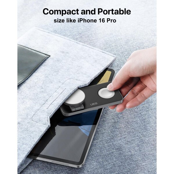 Estación de carga inalámbrica plegable 3 en 1 para soporte de cargador Apple Magsafe, estación de carga inalámbrica magnética rápida para iPhone 17 Air 16 15 14 13 12 Series, Airpods Pro, Apple - Imagen 15