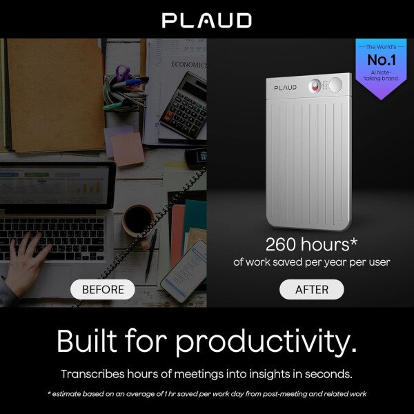 Grabadora de voz AI, grabadora de voz PLAUD Note con funda, control de aplicaciones, transcribir y resumir potenciado por ChatGPT, compatible con 59 idiomas, memoria de 64 GB, grabadora de audio para - Imagen 20