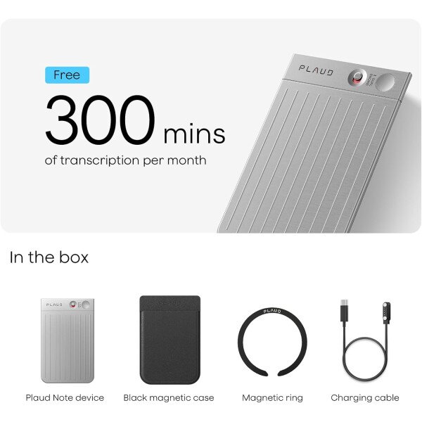 Grabadora de voz AI, grabadora de voz PLAUD Note con funda, control de aplicaciones, transcribir y resumir potenciado por ChatGPT, compatible con 59 idiomas, memoria de 64 GB, grabadora de audio para - Imagen 25