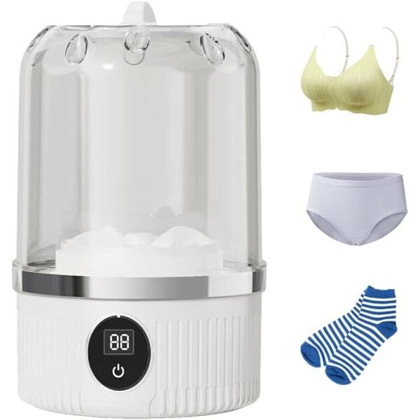 Portable Mini Underwear Washing Machine - Wash Bras, Underwear, Socks with Ease, Digital Control Panel, Efficient Cleaning, Quiet Operation, Small Size Fits Any Luggage & Bathroom
