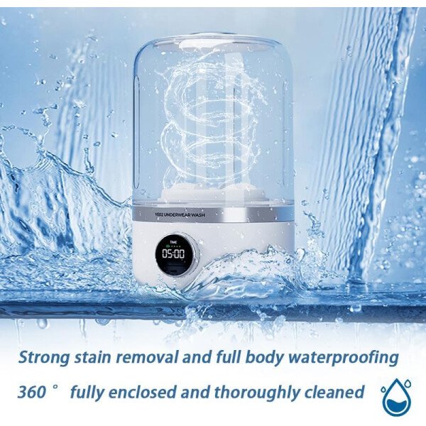 Portable Mini Underwear Washing Machine - Wash Bras, Underwear, Socks with Ease, Digital Control Panel, Efficient Cleaning, Quiet Operation, Small Size Fits Any Luggage & Bathroom - Imagen 3