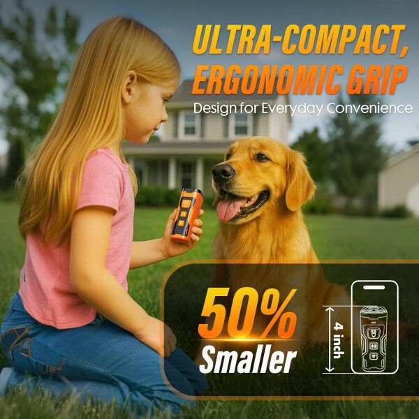 Dispositivo disuasorio de ladridos de perro, 3 veces ultrasónico antiladridos, 6 modos de entrenamiento, rango de 23 pies, no más ladridos en interiores y exteriores, comportamiento correcto - Imagen 6
