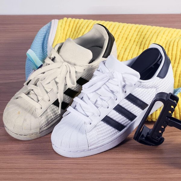 Bolsa de lavado de zapatos para lavadora, fibras esponjosas que mantienen una limpieza envolvente de 360°, árboles de zapatos ajustables, cremallera oculta duradera, bolsa de lavandería - Imagen 30