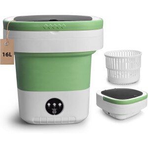 Lavadora portátil, mejorada con cesta giratoria, 3 modos de limpieza adecuados para ropa pequeña, diseño plegable ideal para hotel, hogar, apartamento y campaña