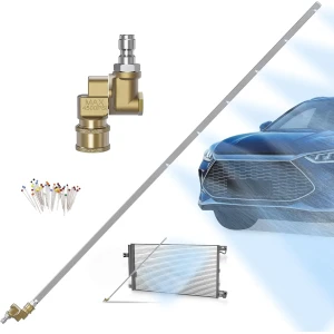 Varita de limpieza de radiador, varita limpiadora plana de radiador de 39 pulgadas, herramienta de limpieza Genie para radiador de automóvil con boquilla plana, se adapta a automóviles, camiones, SUV