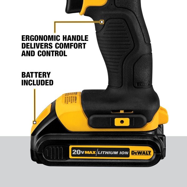 DEWALT - Kit de taladro/destornillador inalámbrico máximo de 20 V, 2 baterías y cargador incluido (DCD771C2) - Imagen 5